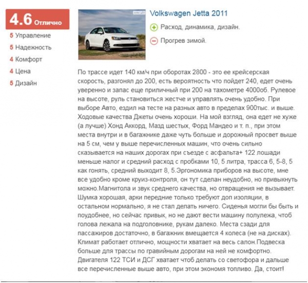 Что говорят владельцы о Volkswagen Jetta 2011 года выпуска
